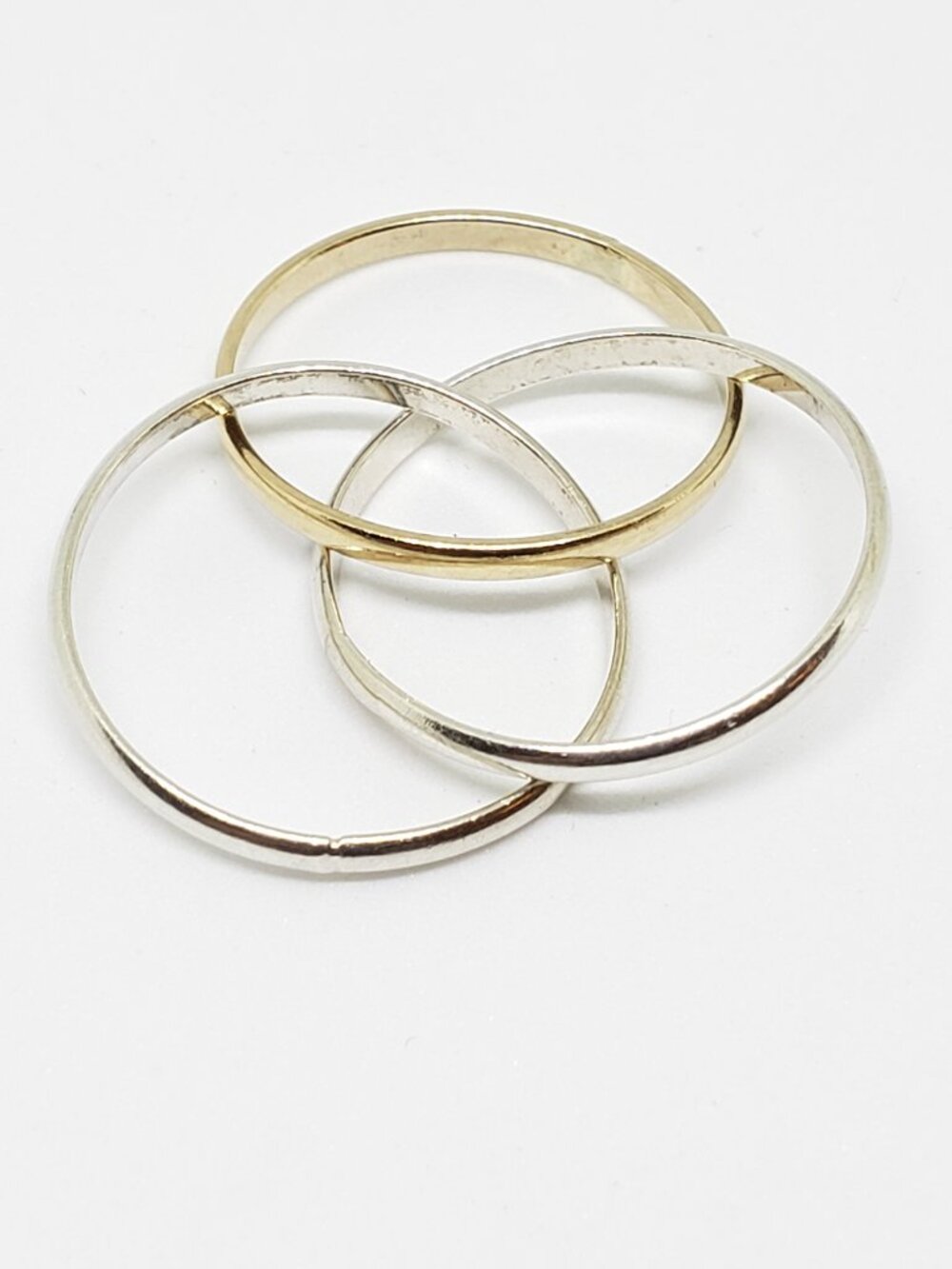 Set of 3 Sterling Silver 925 Interlocking Entwined Infinity Rings - Size 5 - Picture 10 of 10